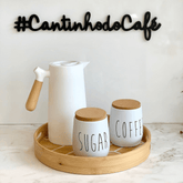 Porta Condimentos Oak Açucar Branco 850ml - Ela Decora